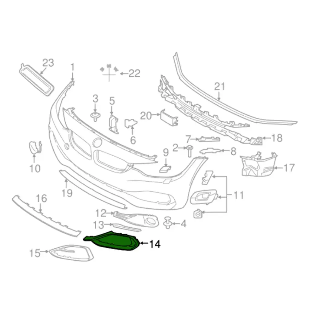 [AUTBMW51117432620NEW] Rejilla Izquierda Original BMW 51117432620 – OEM USA