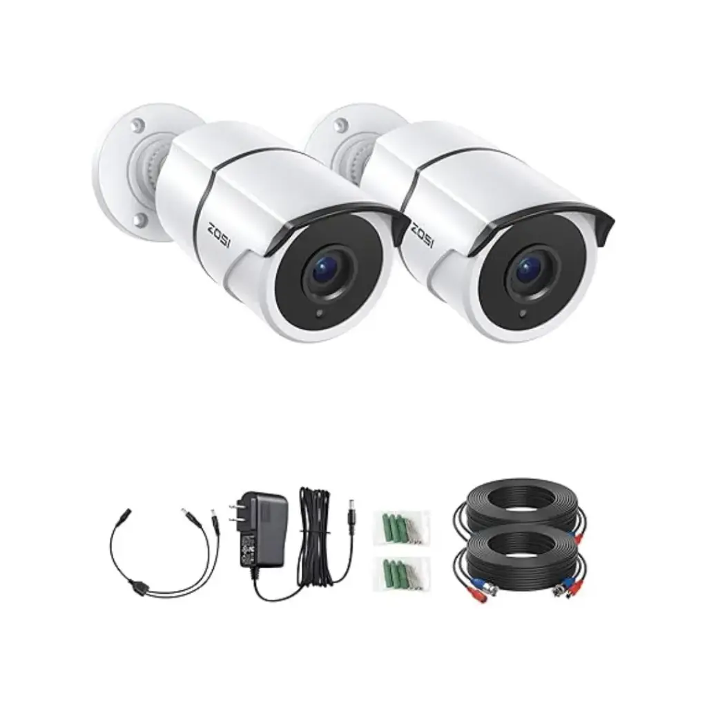 ZOSI 2 Pack Camaras de Seguridad 1080P Audio y Vision Nocturna  (Pack 2 unidades)